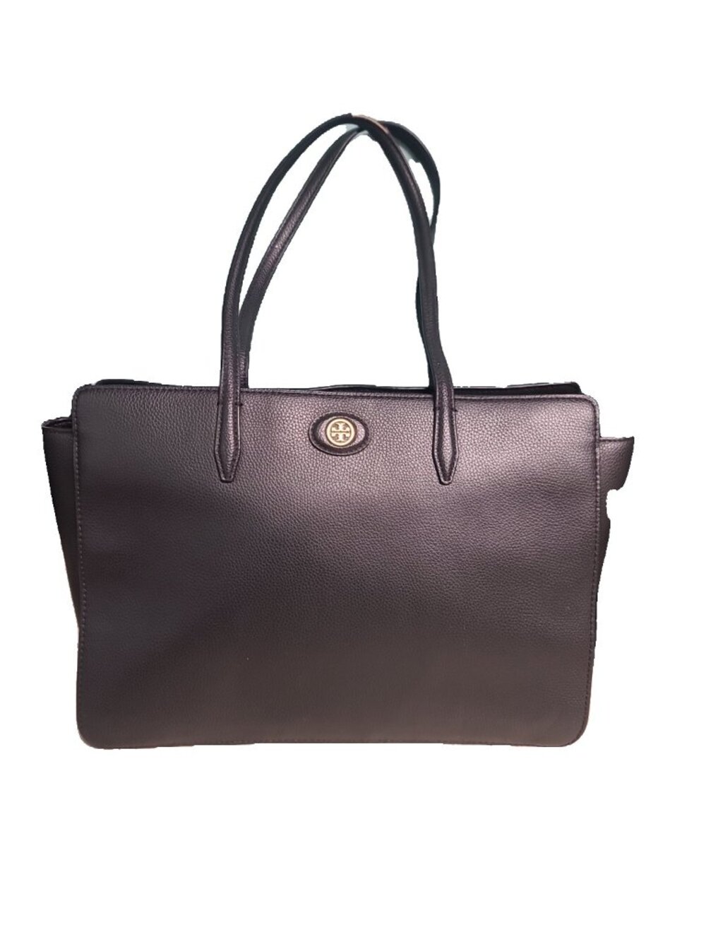 Tory Burch Robinson Pebbled Leather Tote Bag Black
